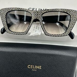Women's Celine crystal embellished cat Eye sunglasses made in Italy
